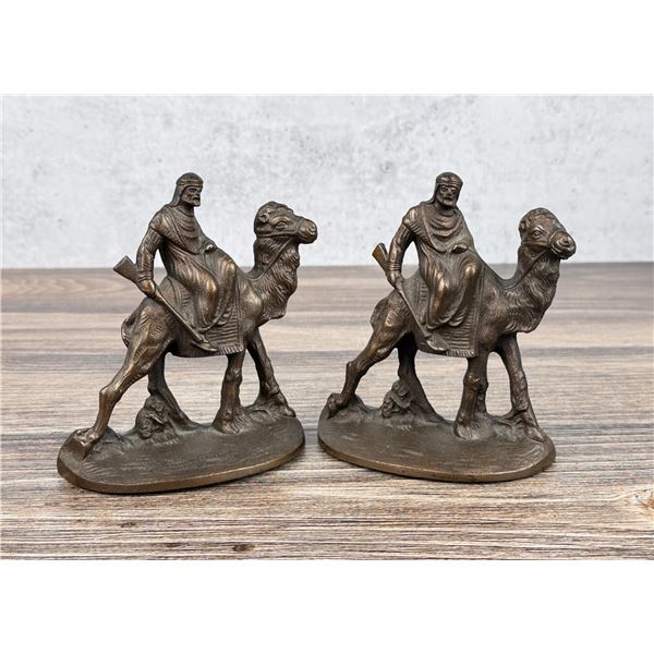 Hubley Cast Iron Bedouin Arabian Warrior Bookends