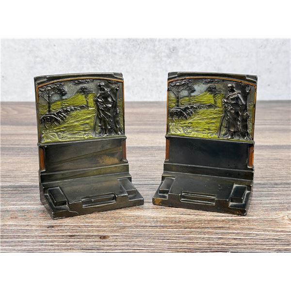Pompeian Bronze Co The Shepherdess Bookends