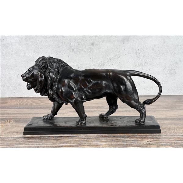 Antoine Louis Barye Walking Lion Bronze