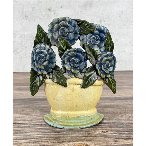 Hubley Cast Iron Flower Basket Door Stop