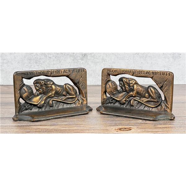 Littco Cast Iron Lion Of Lucerne Bookends