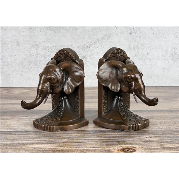 Jennings Brothers Elephant Bust Bookends 1531