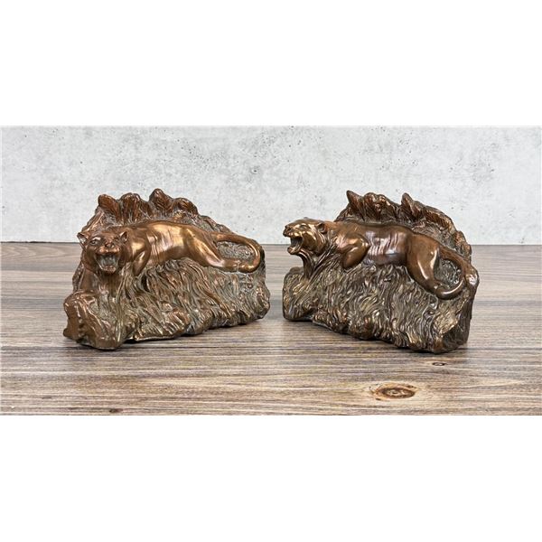 Tiger in Long Grass Bookends