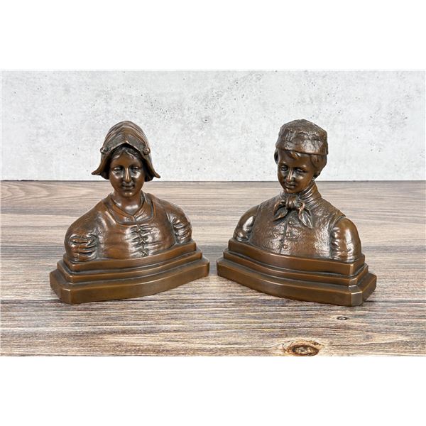 Armor Bronze Dutch Man & Woman Bookends