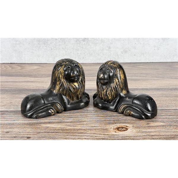 Georgian Recumbent Lion Bookends Doorstops