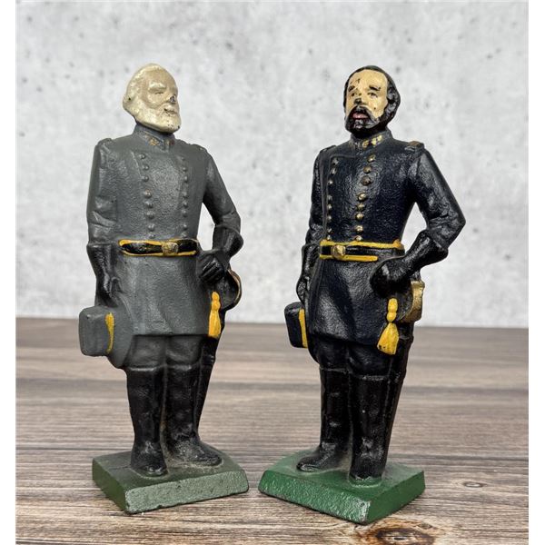 Cast Iron Civil War Generals Grant & Lee Bookends