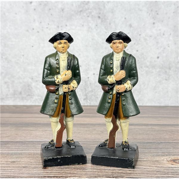 Cast Iron Revolutionary War Minuteman Bookends