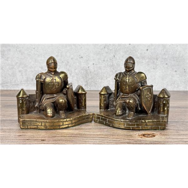 Pompeian Bronze Templar Knight Bookends