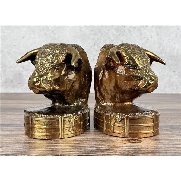 Dodge Gladys Brown Hereford Bull Bookends