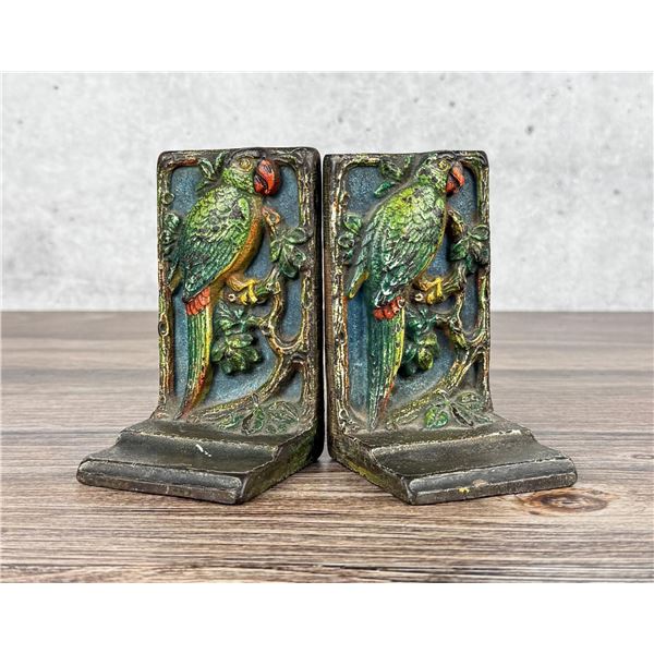 Hubley Cast Iron Parrot Bookends 241
