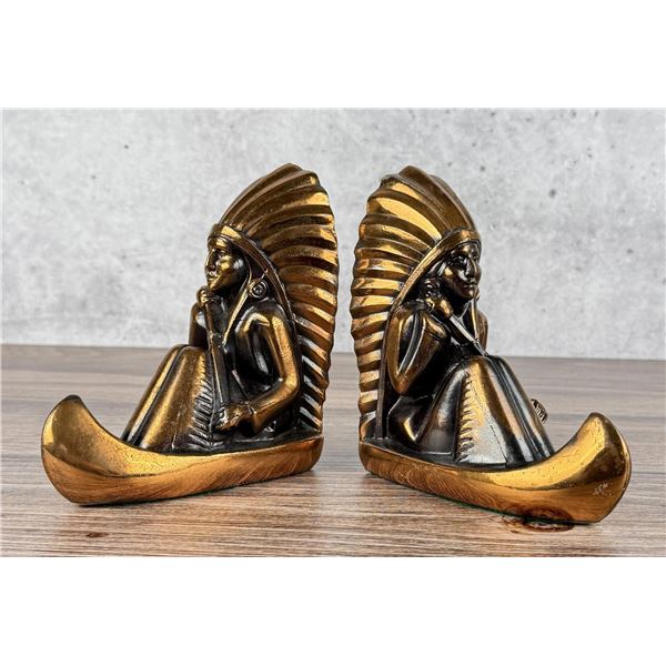 Ronson Birchbark Trip Indian Bookends