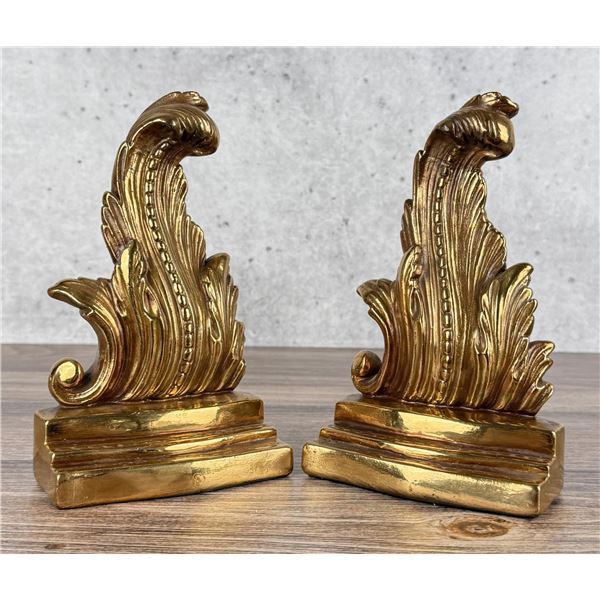 Marion Bronze Leaf Flame Bookends