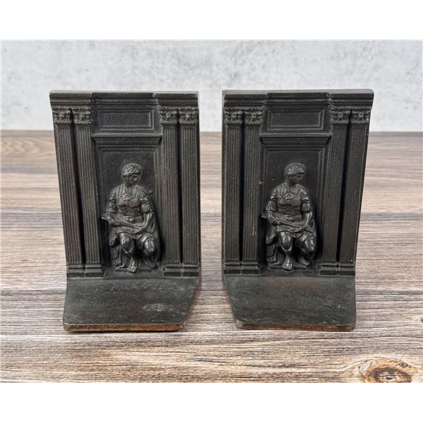 Metal Art Bronze Roman Caesar Bookends 598