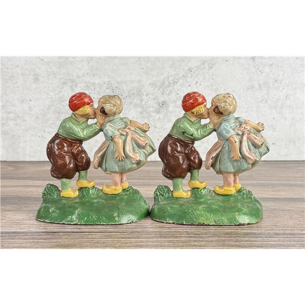 Hubley 332 Cast Iron Kissing Dutch Kids Bookends