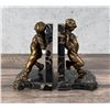 Image 5 : Art Deco Bronze & Marble Reclining Boy Bookends