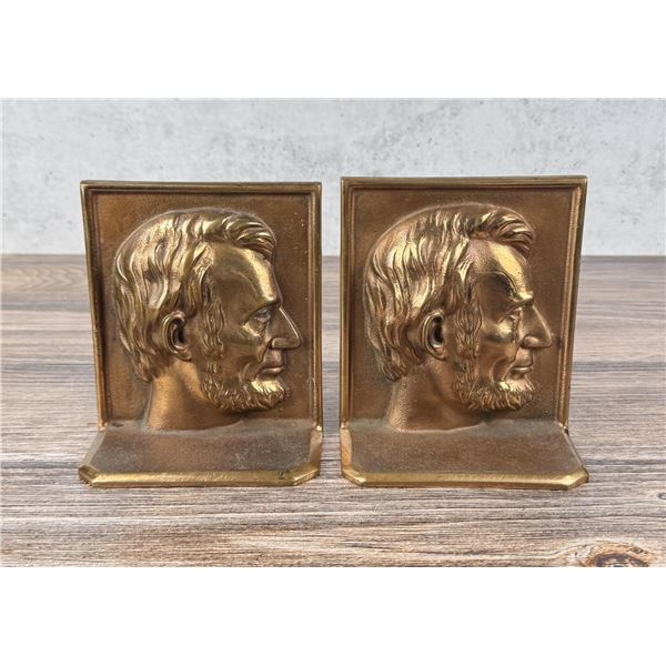 Bronze President Abraham Lincoln Bookends