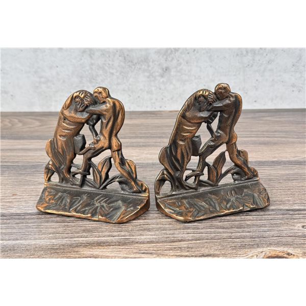 Littco Cast Iron Gladiator & The Lion Bookends
