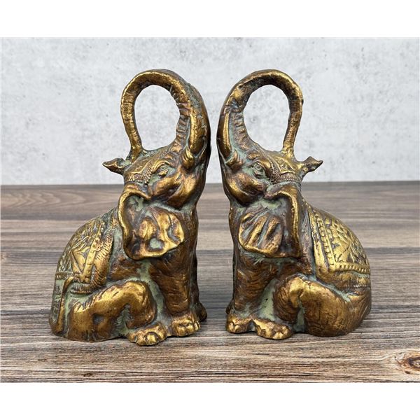 Bronze Clad Elephant Bookends