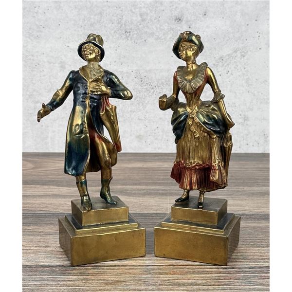 Pompeian Bronze Victorian Couple Bookends
