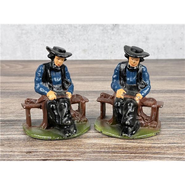 Wilton Cast Iron Amish Man Bookends