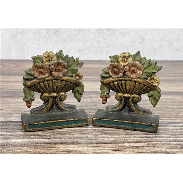 Judd Cast Iron Flower Urn Bookends