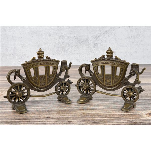 Cinderella Coach Bronze Carriage Bookends