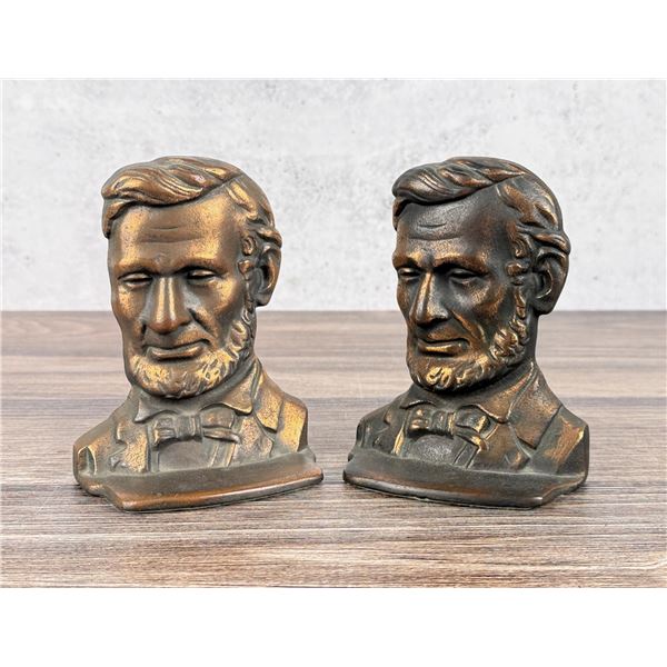 President Abraham Lincoln Cast Iron Bookends