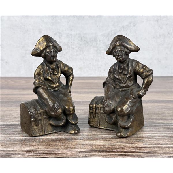 Hubley Cast Iron Pirate Treasure Chest Bookends
