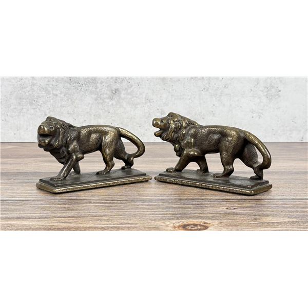 Bronze Lion Bookends