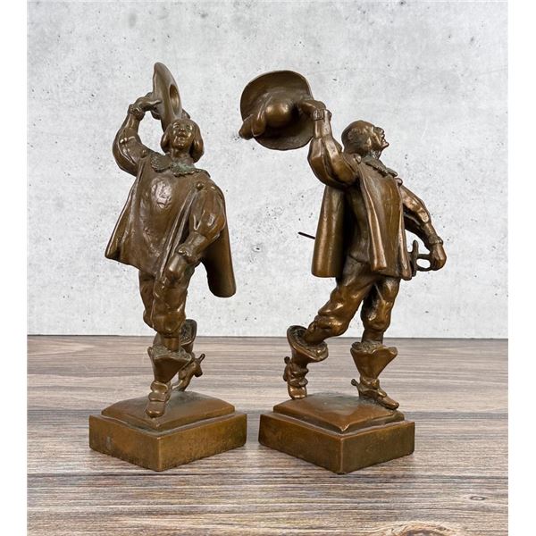 Pompeian Bronze Paul Herzel D'Artagnan Bookends