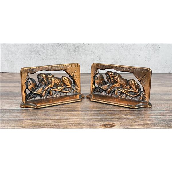 Littco Cast Iron Lion Of Lucerne Bookends