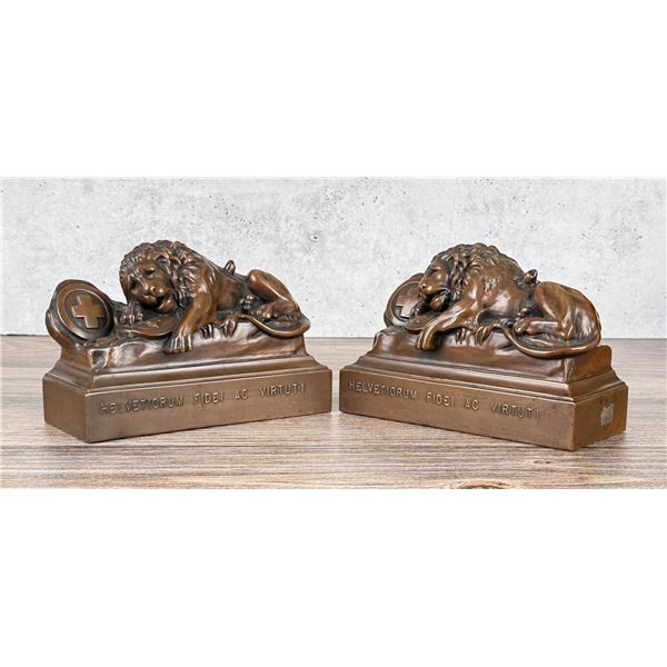 Jennings Brothers Lion Of Lucerne Bookends 1570