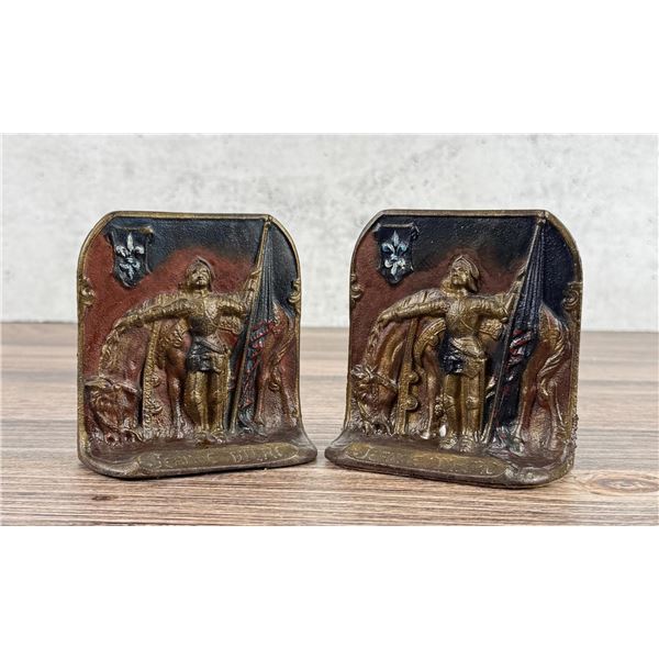 Joan of Arc Cast Iron Bookends
