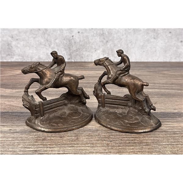 Hubley Cast Iron Whipper-In Steeplechase Bookends