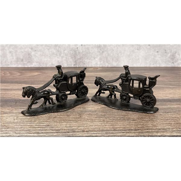 Geneva Cast Iron Stagecoach Bookends