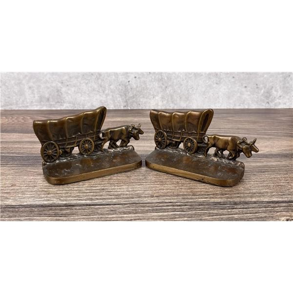 Stern Brothers Bronze Conestoga Wagon Bookends