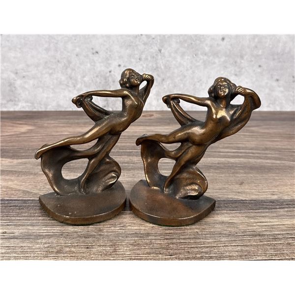 Hubley Art Deco Nude Dancer Bookends 73