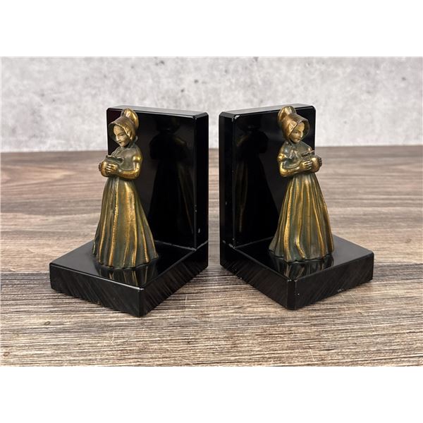 Art Deco JB Hirsch Woman with Pot Bookends