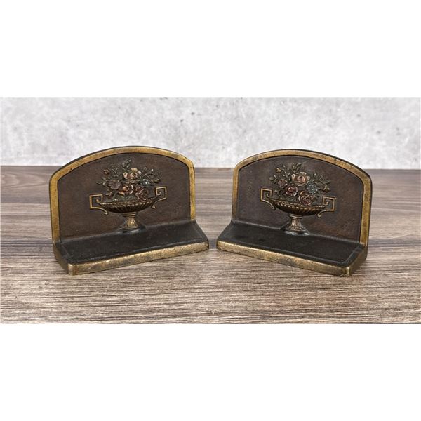Judd Cast Iron Flower Urn Bookends