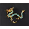 Image 1 : Chinese 14k Gold and Turquoise Dragon
