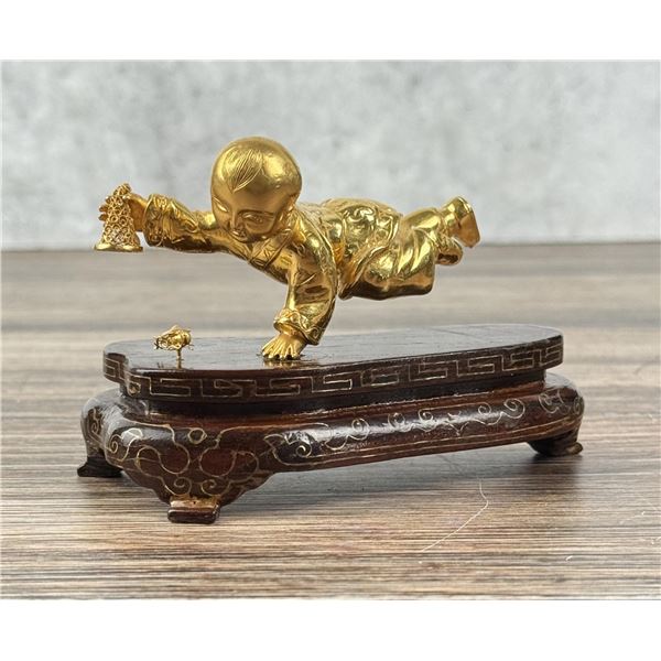 24k Gold Chinese Baby Chasing Cricket