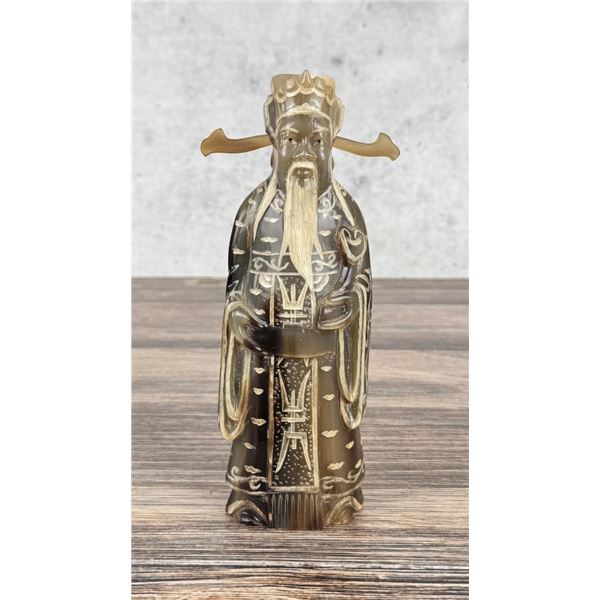 Chinese Carved Horn Lu Xing Figure