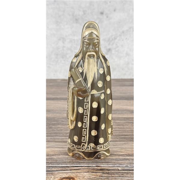Chinese Carved Horn Fu Figure