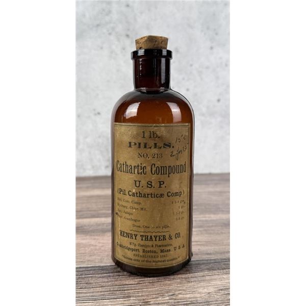 Henry Thayer Cathartic Pills Bottle