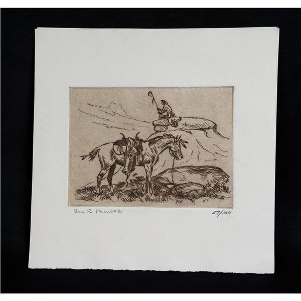 Ace Powell Engraving Indian Warrior