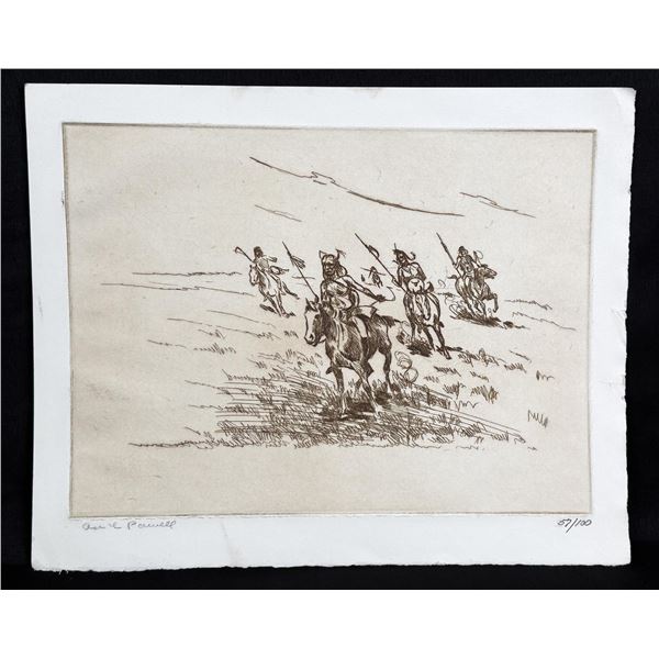 Ace Powell Engraving Indian Warriors
