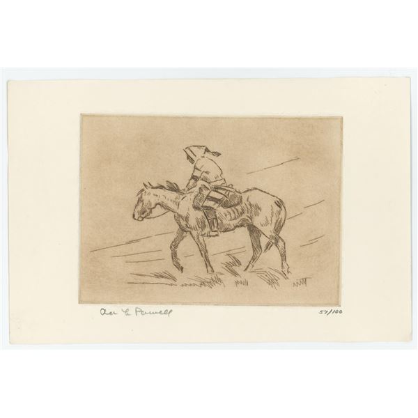 Ace Powell Engraving Indian in Jacket