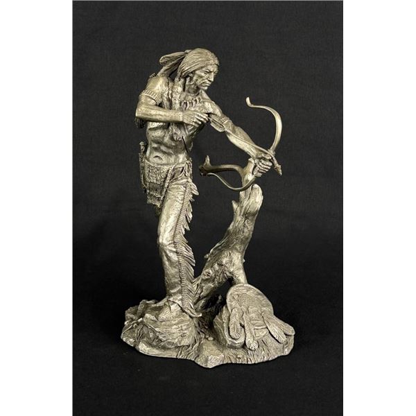 Franklin Mint Jim Pointer Pewter Sioux Hunter
