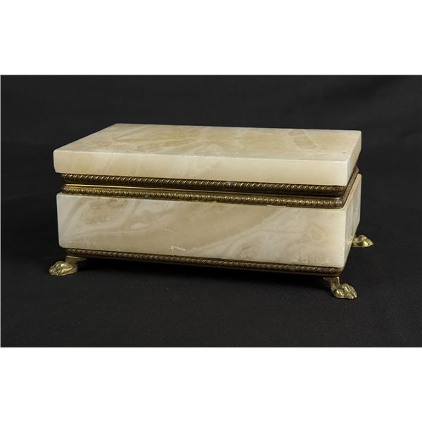 Italian Bronze Mounted Alabaster Trinket Box