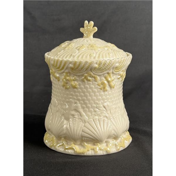 Belleek Shell Biscuit Barrel